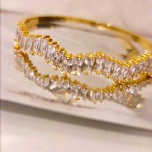 18K GOLD CZ CUFF BRACELET
